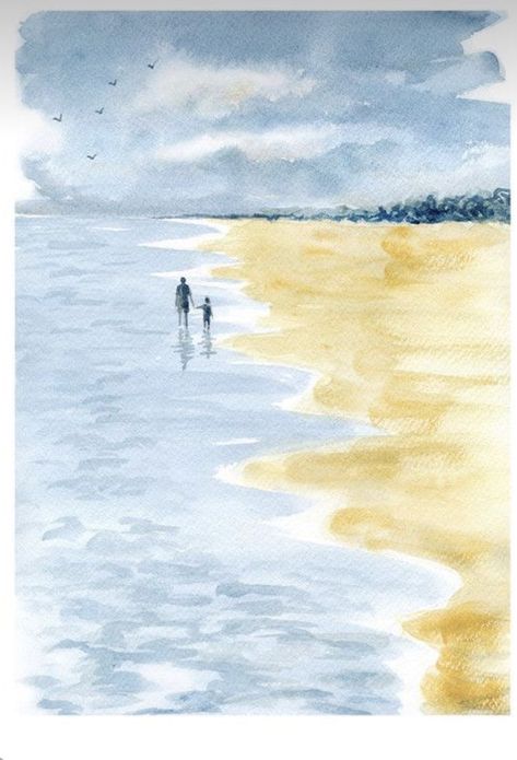 Akvarel Illustration, Watercolor Scenery, Canvas Painting For Beginners, Learn Watercolor Painting, Watercolor Art Landscape, Summer Watercolor, Watercolor Paintings For Beginners, Diy Watercolor Painting, Canvas For Beginners