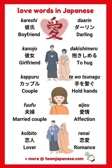 Nihongo for beginner (Basic Japanese learning) | **Why do you forget Japanese | Facebook I Love U In Japanese Language, Japanese Love Words, Japanese Love Songs, Tips To Memorize, Japanese Words And Meanings, Words In Japanese, Cute Japanese Words, Love In Japanese, Words And Meanings