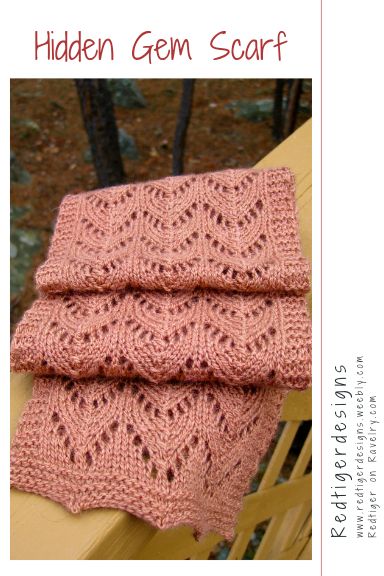 Knitting Scarves, Scarf Knit, Fingerless Mitts, Hand Knit Scarf, Tiger Design, Lace Scarf, Stockinette Stitch, Hidden Gem, Scarf Pattern