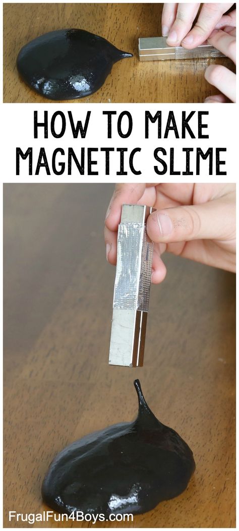 How to Make Magnetic Slime - Frugal Fun For Boys and Girls Magnetic Slime, Magnet Activities, Room Decor Crafts, Home Decor Diy Crafts, Slime For Kids, Slime Craft, Kid Experiments, Stem Projects, Crafts For Boys