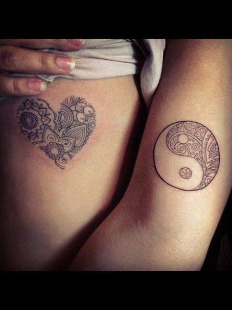 Ying yang and paisley heart Lotusblume Tattoo, Indie Tattoo, Ying Yang Tattoo, Hippie Tattoo, Yin Yang Tattoos, Shape Tattoo, Heart Tattoo Designs, Cute Small Tattoos, Girly Tattoos