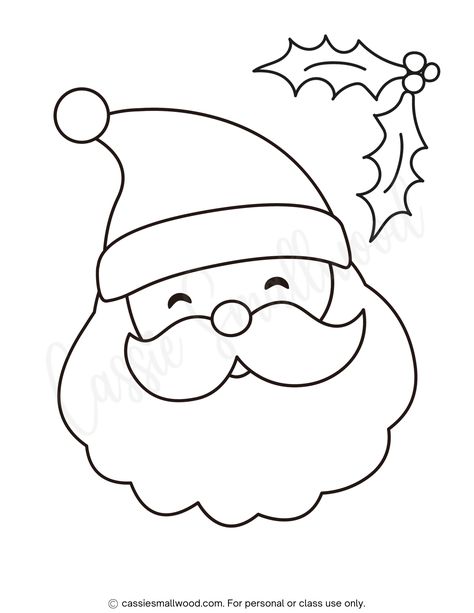 easy Santa face coloring page for preschool and kindergarten Santas Face Template, Santa Face Coloring Page, Santa Claus Template Free Printable, Santa Clause Drawings For Kids, Easy Santa Drawing For Kids, Santa Face Template Free Printable, Santa Claus Face Drawing, Santa Drawing For Kids, Santa Claus Drawing For Kids