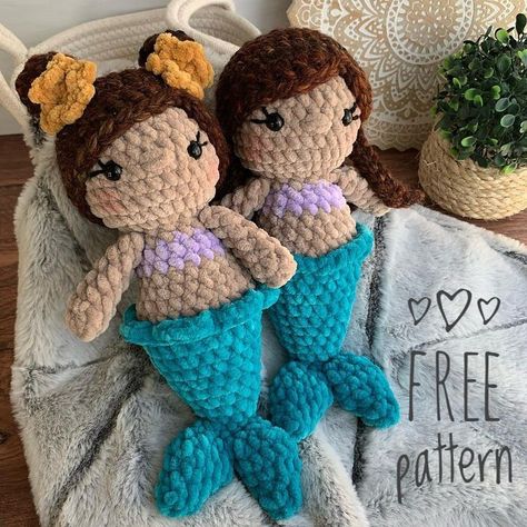 free crochet amigurumi • Instagram Crochet Mermaid Amigurumi, Crochet Patterns Mermaid, Crochet Mermaid Plushie, Ariel Crochet Pattern Free, Mermaid Free Crochet Pattern, Crochet Disney Patterns Free, Free Mermaid Crochet Pattern, Crochet Mermaid Doll Free Pattern, Plushie Patterns Crochet