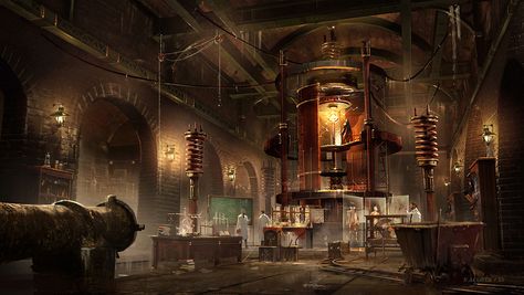 Underground Lab - Characters & Art - Assassin's Creed Syndicate Underground Lab, Assassin's Creed Syndicate, Labs Art, Assassins Creed Syndicate, Arte Steampunk, Concept Art World, Game Concept Art, Assassin’s Creed, Environment Design