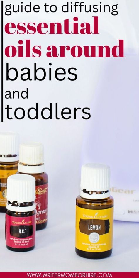 essential oils + text that reads: guide to diffusing essential oils around babies and toddlers Baby Essential Oils, Allergy Relief Essential Oils, Essential Oils For Teething, Gentle Baby Essential Oil, Baby Safe Essential Oils Diffuser, Kid Safe Essential Oils, Essential Oils Allergies, Essential Oils For Cough, Essential Oils For Congestion