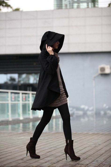 Edgy Put Together Looks - Album on Imgur Sukienki Maksi, Scene Girl, Fall Fashion Coats, Wool Winter Coat, Mode Casual, Winter Stil, Looks Street Style, 가을 패션, Yohji Yamamoto