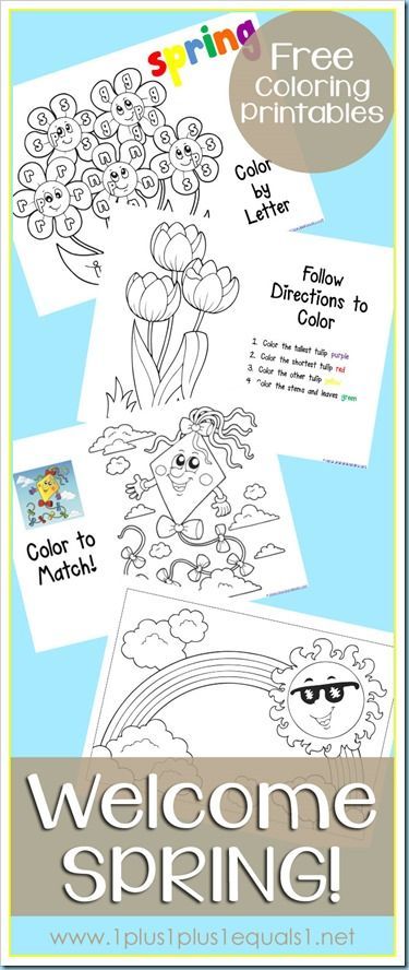 Welcome Spring Coloring Printables {free} Welcome Spring Activities, Spring Preschool Activities, Coloring Printables, Spring School, Spring Printables, Spring Coloring Pages, Printables For Kids, Spring Preschool, Spring Kids