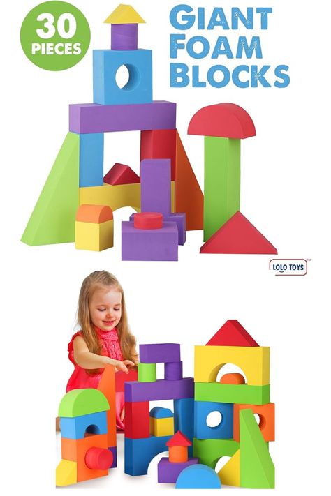 30-Piece Large Building Blocks Set – Lolo Toys Large Foam Blocks Set features 30 Giant Foam Blocks for kids in 6 different colors and ideally sized for children to enhance fine motor skills; Each foam block set comes with a clear zippered bag to keep your jumbo blocks portable and neatly organized Foam Blocks For Kids, Blocks For Kids, Blocks For Toddlers, Large Building, Big Building, Foam Blocks, Zippered Bag, Kids Gift Guide, Preschool Toys