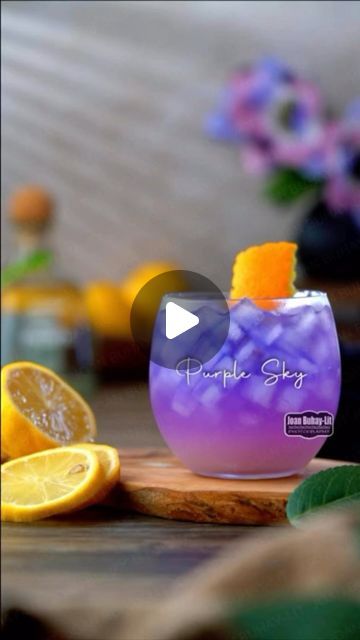 Joan Buhay-Lit | Photographer on Instagram: "Purple Sky 🍹💜  2 oz Tequila 2 oz Butterfly Pea Tea 1 oz Vanilla Syrup 3 oz Lemonade  Add Tequila, Butterfly pea tea, and vanilla syrup in a mixing glass and mix well. Fill the glass with ice Add mixture  Top off with Lemonade  Garnish with Orange  Dont forget to share it with your friends 🥰 Cheers 🥂❤️  *Modify the recipe to your taste  *Drink Responsibly *Don’t drink and drive please   • • • • #purple  #cocktail #cocktails #bartender #drink #mixology #cocktailbar #mixologist  #craftcocktails #cocktailrecipe #cocktailart #drinkrecipe #drinkphotography #mocktails #mocktailrecipe #aesthetic #asmr #reels #easyrecipe #recipeideas #recipe #recipes #yummy #tiktok" Lemonade Garnish, Drink And Drive, Butterfly Pea Tea, Cocktail Syrups, Drink Responsibly, Recipes Yummy, Diy Drinks, Vanilla Syrup, Cocktail Art