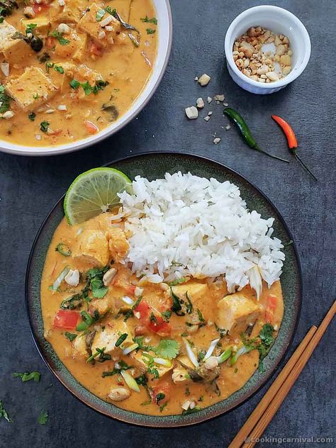 Jasmine Rice Instant Pot, Peanut Curry Sauce, Thai Peanut Curry, Tofu Peanut, Vegan Thai Curry, Thai Tofu, Rice Instant Pot, Peanut Curry, Tofu Curry