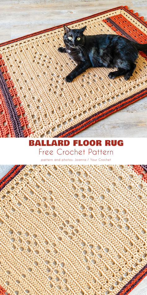 Few things combine style and usefulness in the realm of crochet like the Ballard Floor Rug. It could be a perfect choice when you want to make your home living room more comfortable or need a handmade gift. Crochet Rug Patterns Free Rectangle, Carpet Crochet, Crochet Therapy, Crochet Rug Pattern, Crochet Rug Patterns Free, Poncho Patterns, Crochet Couture, Crochet Rugs, Crochet Mat