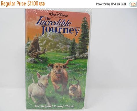 CHRISTMASINJULY: Walt Disney's The Incredible Journey VHS, New, Unopened by CellarDeals on Etsy Vhs Display, Troy Mcclure, Walt Disney Movies, The Incredible Journey, Dog Movies, Disney Animals, Mickey Mouse Club, Love Film, English Bull Terriers