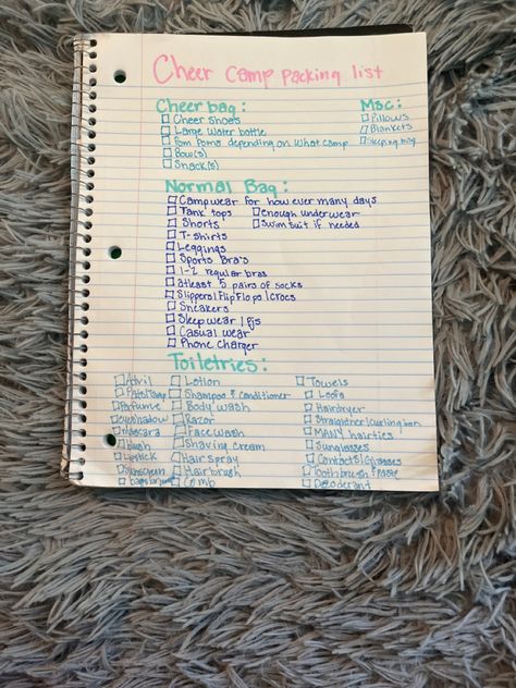 Cheer Camp Necessities, Cheerleader Bag Essentials, Summit Packing List Cheer, Uca Cheer Camp Packing List, Cheer Comp Packing List, Cheer Bag Essentials Game Day, Cheer Coach Essentials, Cheer Camp Packing List, Cheer Packing List