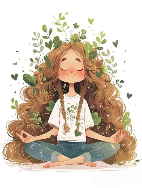 Girly Art Illustrations, Google Lens, Be Grateful, Girls Illustration, Cute Little Drawings, Dreamy Art, Back To Nature, Illustration Character Design, Close Your Eyes