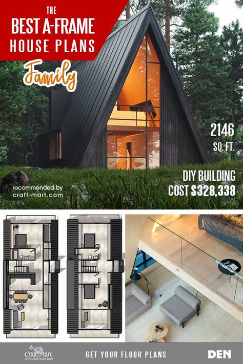 A Frame Floor Plans, Tiny Cabin Plans, Frame House Plans, Furniture Build, Small Cabin Plans, Dream Cabin, Mountain Mama, Cabin Floor, Building Costs