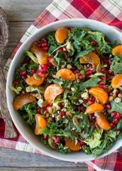 Pomegranate Recipe, Pomegranate Recipes Salad, Harvesting Kale, Holiday Salad, Greek Yogurt Dressing, Pomegranate Recipes, Holiday Salads, Yogurt Dressing, How To Roast Hazelnuts