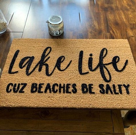 Lake Life Decor, Door Mat Outdoor, Outdoor Welcome Mat, Funny Welcome Mat, Doormat Funny, Lake Decor, Lake Signs, Summer Lake, Funny Doormats