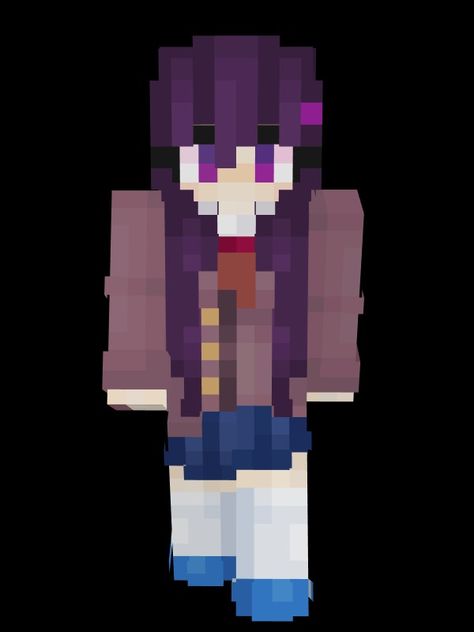 Doki Doki Literature Club, Doki Doki, Minecraft Skin, Literature Club, Creepers, Purple Hair, Minecraft, Literature, Skin