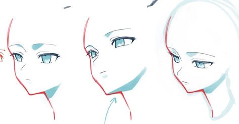 Female And Male Drawing Reference, Anime Face Angles, Anime Head Angles, How To Draw Anime Head, Face Angles Reference, Head Poses Drawing, Anime Head Reference, Manga Drawing Tutorials, 캐릭터 드로잉