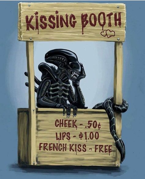 Tough day at work. Poor alien.  #alien #aliens #xenomorph #aliencovenant #kissingbooth #kisses #kiss #love #scifi Giger Alien, Alien Isolation, Alien 1979, Alien Artwork, Aliens Funny, Aliens Movie, Kissing Booth, Alien Vs Predator, Horror Movie Art