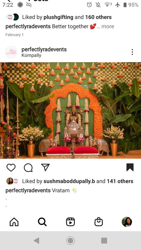 Brahmopadesham Decoration, Simple Gruhapravesam Decorations, Gruhapravesam Decoration Ideas Usa, Traditional Pelli Mandapam Decoration, Backdrop For Varamahalakshmi, Pelli Kuthuru Event Decoration, Leaf Decor Wedding, Puja Decor, Naming Ceremony Decoration