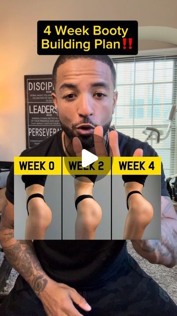 Antoine Lindsey on Instagram: "Transform your pancake booty 🥞 into a juicy 🍑 with this 4-week plan!   Week 1: Pick a weight for a max of 30 reps in 3 sets, stopping at 3 reps left.   Week 2: Push a bit harder, stop at 2 reps left.   Week 3: Up the ante, stopping with just 1 rep to go.   Week 4: Go all out until failure.   You're going to repeat the same week cycle again but you're going to use a heavier weight. Progressively overloading the glutes each 4 week cycle is what builds a nice booty. Stick with it for a few months, and watch that pancake turn into a showstopper. Let’s build those curves!   If you need some help sculpting your body message me "transform" I have a few spots left 💪 #TransformationTuesday #BootyGains #FitnessJourney #SquatLife #GymMotivation #FitFam #StrengthTrain Transform Body In 4 Weeks, How To Transform Your Body In 3 Months, 4 Week Transformation Before After, 2 Week Workout Plan, Body Message, Weight Gain Plan, Weekly Workout Plans, Get Ripped, Transformation Tuesday