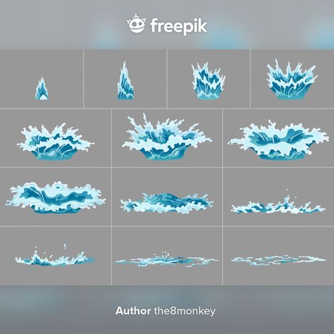 Water Splash Animation, How To Do Animation, Water Animation, Animation Frames, Water Bending, Fx Animation, Resources Icon, Medieval Games, Sprite Sheet