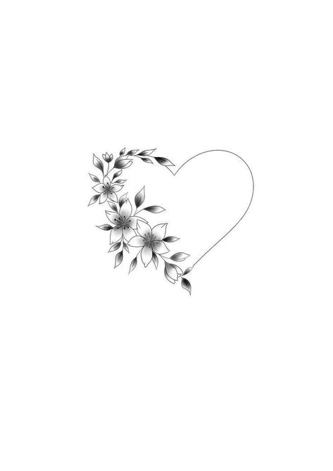 Love Is Tattoo, Flower Heart Tattoo, Engagement Tattoos, Tattoo Lily, Heart Flower Tattoo, Wrap Around Wrist Tattoos, Butterfly With Flowers Tattoo, Heart With Flowers, Heart Tattoo Wrist