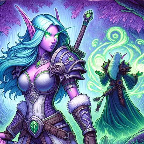 Night elf #fantasy #warcraft #wow #worldofwarcraft #nightelf #nelf #elf #kaldorei Dnd Npc, Mtg Altered Art, Night Elf, Reference Art, Elf Ears, Elder Scrolls, World Of Warcraft, Skyrim, Altered Art