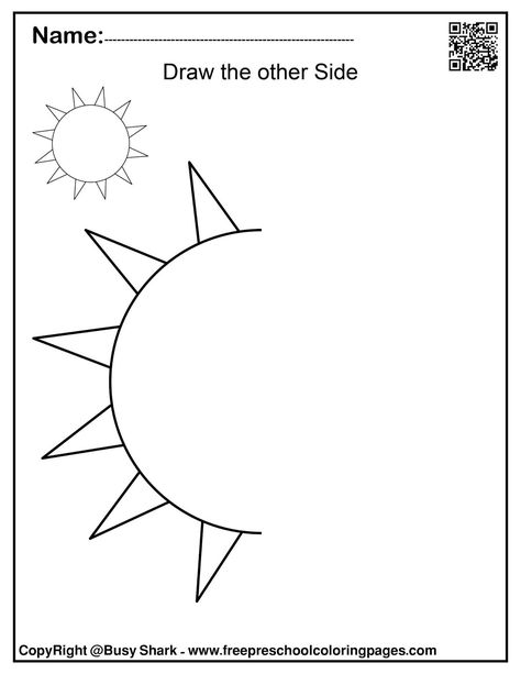 Set of spring symmetry (draw the other half) free preschool coloring pages Weather Activities Preschool Printables Free, Sun Activities Preschool, Draw The Other Half, Sun Activities, Drawing Sun, Weather Activities Preschool, Sun Activity, Sun Coloring Pages, Letter A Coloring Pages