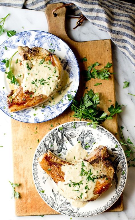 Pork Chops With Mustard Cream Sauce. German Pork Chops, Curry Pork Chops, Mustard Cream Sauce, Cooking Pork, Honey Garlic Pork Chops, Glazed Pork Chops, Pork Recipes Easy, Juicy Pork Chops, Baked Pork Chops