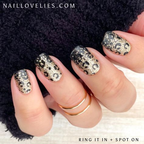 At Home Nails, Gold Manicure, Home Nails, Animal Print Nails Art, Nail Color Combos, Pretty Nail Colors, Leopard Print Nails, Nails Now, Dry Nail Polish