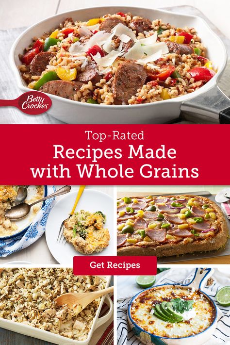 Recipes made with Whole Grains Whole Grain Meal Ideas, Whole Grain Dinner Recipes, Whole Grain Recipes Dinner, Whole Grain Foods List, Chicken Enchilada Quinoa, Top Rated Recipes, Rice And Turkey, Whole Grain Recipes, Drinking Recipes