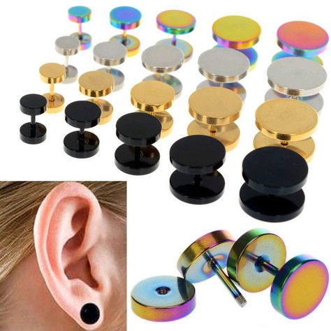 Mens Earrings Studs, Tongue Piercing, Titanium Earrings, Body Jewelry Piercing, Circle Earrings Studs, Tunnels And Plugs, Ear Gauges, Gauges Plugs, Circle Studs