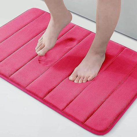 Amazon.com: Buganda Memory Foam Bath Mat Rug, 24" x 16", Ultra Soft and Non-Slip Bathroom Rugs, Water Absorbent and Machine Washable Bath Rug for Bathroom, Shower, and Tub, Black : Home & Kitchen Bathroom Shower And Tub, Rug For Bathroom, Bath Mats Bathroom, Foam Bath, Elegant Bathroom, Bath Mat Rug, Deep Pink, Bathroom Mats, Bath Mats