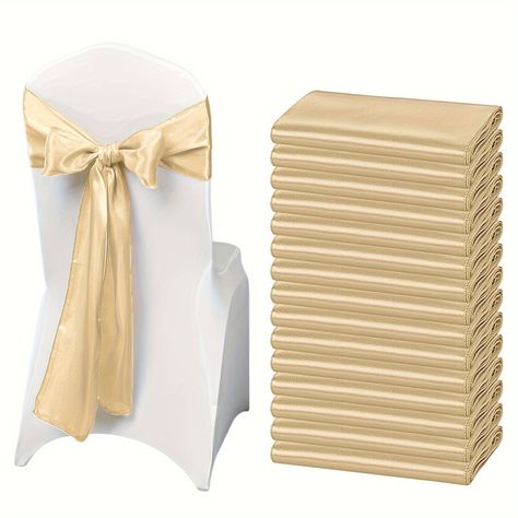 50 PCS Satin Chair Sash Chair Decorative Bow Designed Chair Cover Chair Sashes For Thanksgiving Wedding Banquet Party Home Kitchen Decoration Durable Easy To Clean Delicacy Elegance Advanced Technology Various Colors (7 X 108 Inch) https://share.temu.com/sUPIzr5SZGA via @shoptemu Christmas Banquet, Thanksgiving Wedding, Chair Bows, Party Chairs, Chair Sash, Chair Sashes, Banquet Party, Kitchen Fabric, Decorative Bows