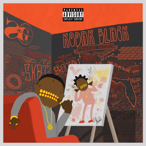 Kodak Black Poster, Kodak Black Album, Kodak Black Wallpaper, Pnb Rock, Iconic Album Covers, Black Candy, Painting Pictures, Kodak Black, Picture Albums