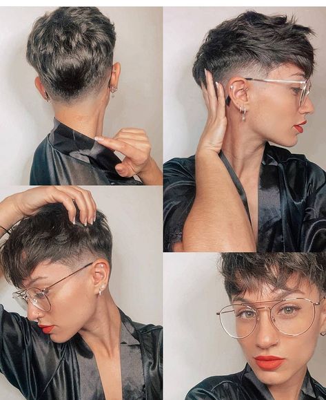 Androgynous Hair, Edgy Pixie, Blonde Pixie Hair, Pixie Haircut For Thick Hair, Hair Inspiration Short, Short Hair Undercut, Super Short Hair, Edgy Short Hair, Undercut Pixie Haircut