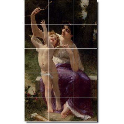 Painting Ceramic Tile, Kitchen Tile Mural, William Bouguereau, Mural Tiles, Spa Tile, Mother And Child Painting, Tile Tub Surround, Mythology Paintings, Quote Picture