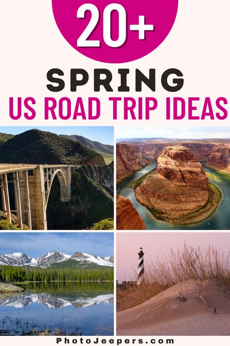 Spring is the perfect season for a road trip! Here’s a list of spring road trip ideas to explore the United States. Use this list of US spring road trip ideas to explore a new city or just get away from it all for a few days. Pack your bags and get ready to hit the highway on a spring road trip in the US – it’s time for an adventure! National Parks Road Trip, Road Trip Tips, Rv Van, National Park Road Trip, Us Road Trip, Road Trip Ideas, Spring Trip, Road Trip Hacks, Packing Cubes