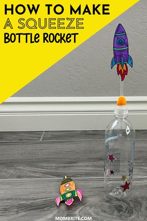 Prek Rocket Craft, Rocket Stem Project, Diy Space Rocket, Kids Rocket Craft, Preschool Rocket Craft, Preschool Rocket Ship Activities, How To Build A Rocket Ship For Kids, Stomp Rocket Diy, Stem Rockets For Kids