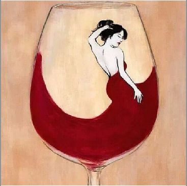 Wine art. Lovely lady in red. Silhouette Art Ideas, Wine Art Painting, Lady In Red Painting, Red Wine Art, Wine Painting, Woman Wine, Wine Art, Soyut Sanat Tabloları, Gambar Figur