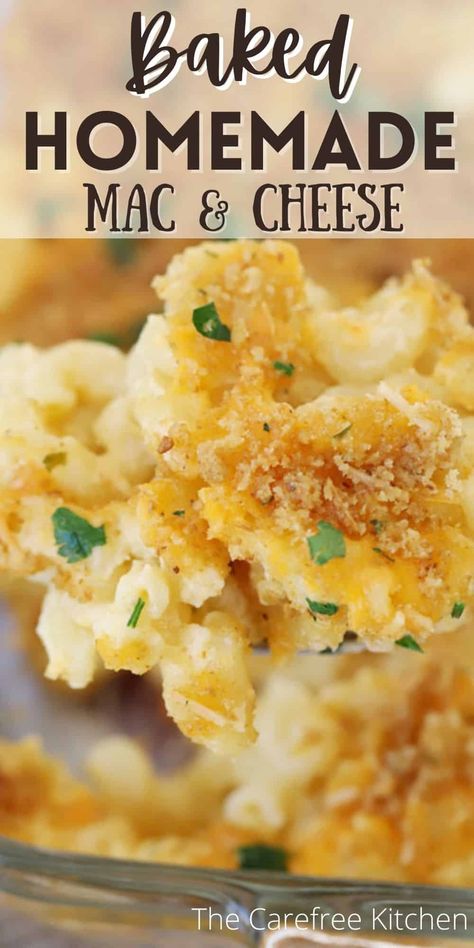 Easy Baked Mac N Cheese, Easy Baked Mac And Cheese, Elbow Macaroni Recipes, Elbow Pasta Recipes, Homemade Macaroni And Cheese, Bread Crumbs Recipe, Easy Mac N Cheese, Chicken Broth Recipes, Baked Mac And Cheese Recipe