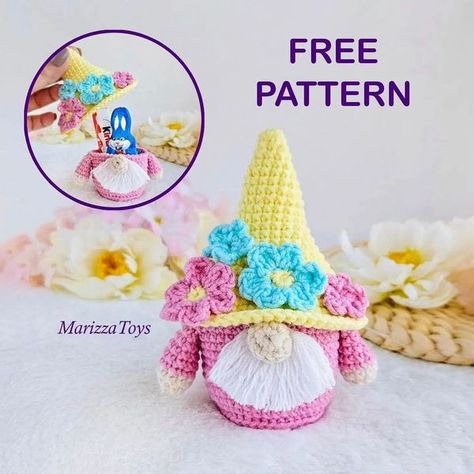 Crochet Gnomes Pattern, Crochet Gnomes Pattern Free, Crocheted Gnomes, Diy Crochet Amigurumi, Food Amigurumi, Crochet Craft Fair, Small Crochet Gifts, Gnome Amigurumi, Bat Box