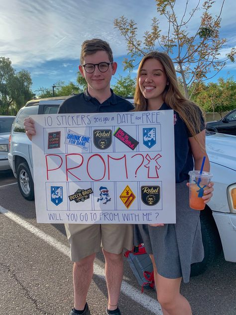 Dutch Bros Homecoming Proposal, Coffee Promposal Ideas, Dutch Bros Prom Proposal, Dutch Bros Hoco Proposals, Coffee Promposal, Prom Proposal Ideas, Prom Posters, Prom Proposals, Cute Prom Proposals