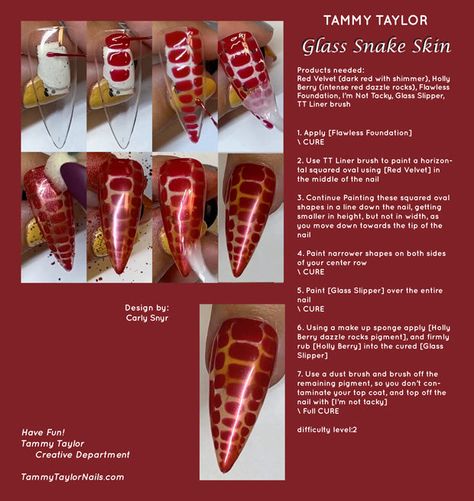 Tammy Taylor | Glass Snake Skin Step By Step Bundle | bundle Diy Nail Designs Step By Step, Nail Templates, Taylor Nails, Nail Tech School, Tammy Taylor Nails, Nail Business, Tammy Taylor, Nail Techniques, Nail Designs Tutorial