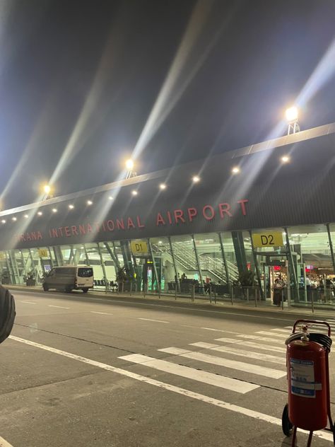 Tirana International Airport, Tirana Airport, Albania Tirana, Visit Albania, Travel Flight, Airport Aesthetic, Book Flights, Night Video, Booking Flights