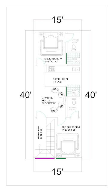 15*40 house plan|small modern house design|15x40 feet house design 15x30 House Plans India, 15x40 House Plans, Small Modern House Design, Perfect House Plan, Budget House Plans, West Facing House, 20x40 House Plans, 30x40 House Plans, Small Modern House Plans