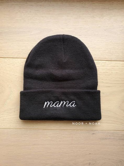 Embroidered Beanies, Embroidered Photo, Toddler Beanie, Mama Sweater, Embroidered Jean Jacket, Father And Baby, New Mama, Embroidered Beanie, Velvet Blanket