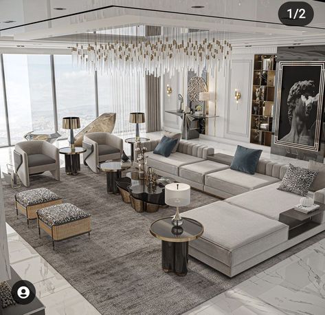 Contemporary Chic Living Room, Classic Contemporary Living Room, Industrial Chic Living Room, Luxury Living Rooms, Classical Living Room, Chic Living Room Design, Chic Living Room Decor, Minimalist Living Room Decor, Modern House Interior